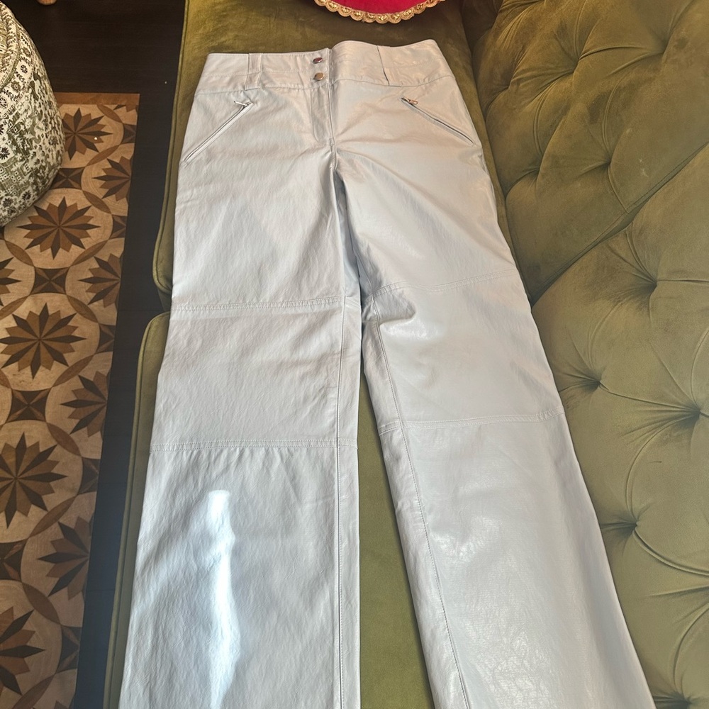 SaintArt Light Blue Faux Leather pants